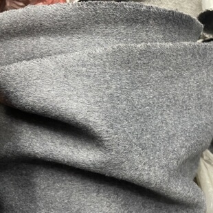 高端双面羊绒灰色顺毛羊毛呢布料男女款大衣外套加厚服装面料剥开