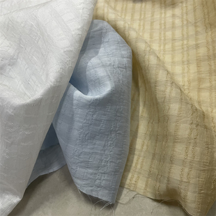 浅色条纹暗纹提花天丝棉布料柔软清新春夏衬衫连衣裙子服装面料