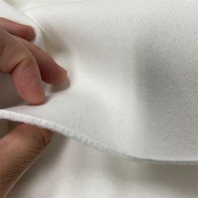 加厚纯白色加绒抓绒全棉针织布料保暖卫衣裤子运动套装服装面料冬