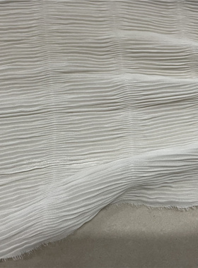 进口纯白色半透明皱皱雪纺布料弹力上衣裙子服装设计师时装面料