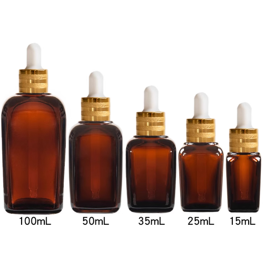 金色滚沙圈配茶色方瓶樽白胶头