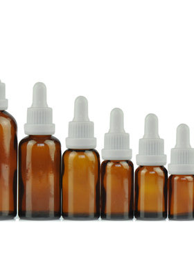 白色大头圈滴管瓶蓝绿奶嘴瓶透明玻璃精油瓶5 10 20 30 50 100ml