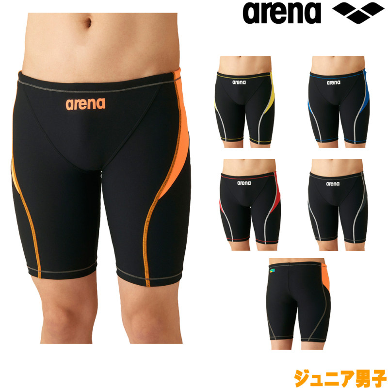 日本Arena阿瑞娜儿童游泳短裤男生2022新款平角紧身及膝持久耐氟