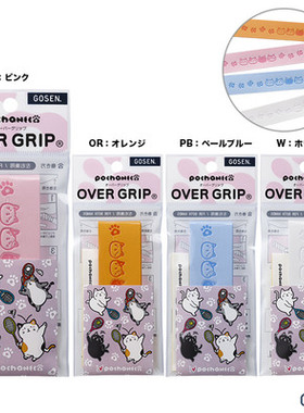 日本GOSEN高神可爱猫咪网球羽毛球拍手胶缠把绑带吸汗防滑缠绕带