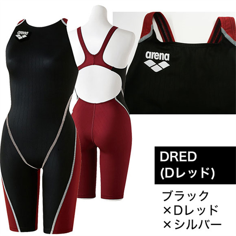 日本代购ARENA阿瑞娜游泳衣女士紧身连体五分泳装专业比赛竞技服