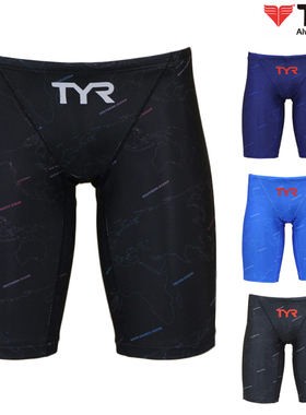 日本进口TYR专业竞技训练游泳衣男双层2022新款平角五分快速短裤