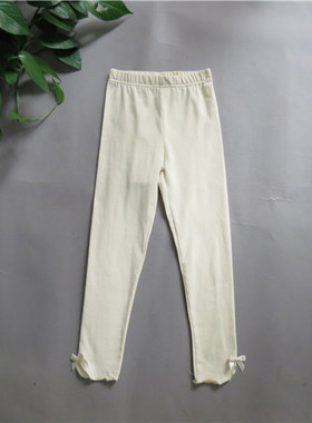 秋款童装打底裤中大童净面裤子可爱小蝴蝶结装饰女童打底裤71170