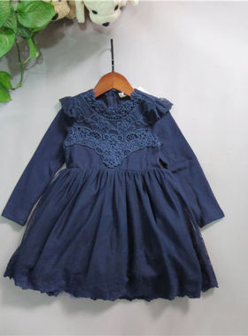 春款巴沙丁丁女童纱裙时尚大气款蕾丝长裙70504