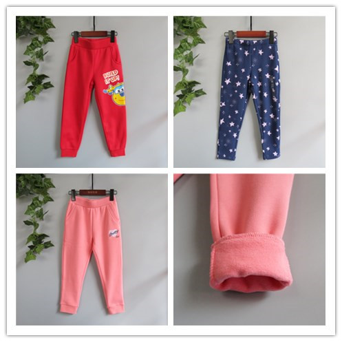 班尼童装秋冬款加绒针织长裤男童女童休闲裤加绒打底裤子