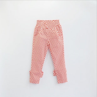 女童蝴蝶结裤 韩版 子16165 格子裤 春秋款 童装 宝儿小脚裤