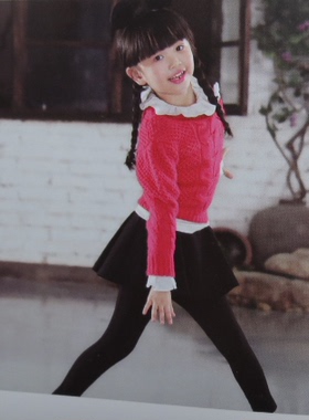秋冬款宝儿毛衣女童针织衫童装针织上衣休闲短款毛衣23756