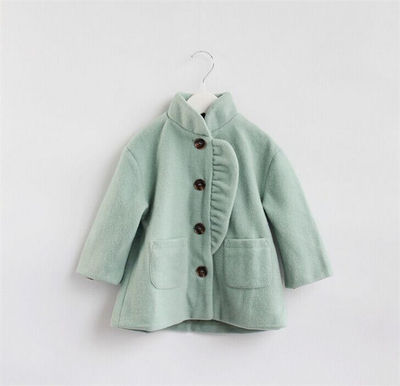 韩国儿童装学院风毛呢大衣外套