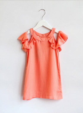 夏款韩国宝儿童装连衣裙女孩荷叶边凉爽透气天丝连衣裙13781包邮