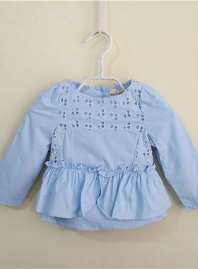 小童款宝儿童装衬衫纯棉上衣女宝宝纯棉蕾丝衬衣16826