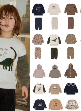 inskids23KS男女儿童卫衣卫裤宝宝加绒幼儿园套装中小童纯棉上衣