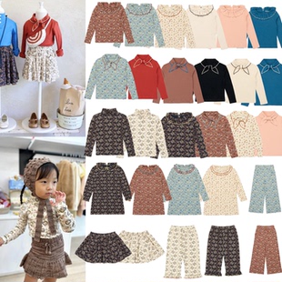 25年秋冬MP女童花边打底长袖 T恤宝宝上衣连衣裙印花百褶裙阔腿裤