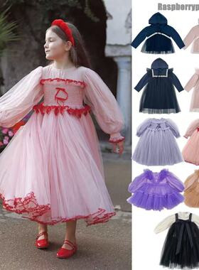 现货25秋冬RAS宝宝纱纱公主裙婴幼儿带帽卫衣卫裤套装女童背心裙