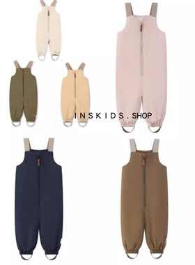 ins2024秋冬新款北欧高定男童女童高品质拉链背带裤