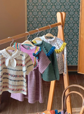 25新款MP童装女童印花长袖T恤宝宝娃娃领开衫针织短裙领结连衣裙