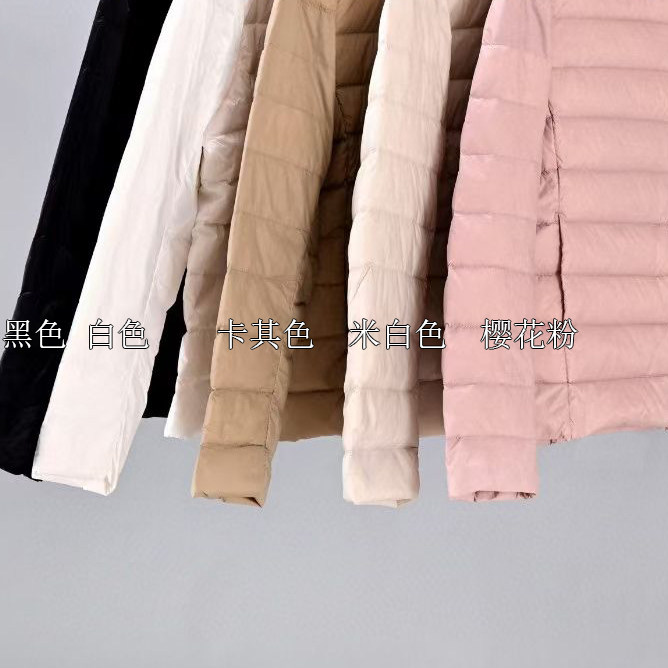 【1031】冬季新款青年流行纯色文艺复古薄款轻薄女士圆领羽绒服AO