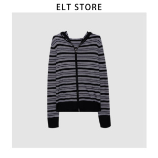 拼色羊毛条纹开衫 8183