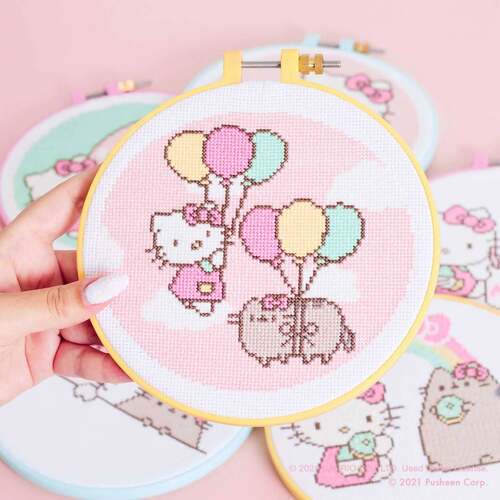 Kitty十字绣pusheen胖吉猫绣画