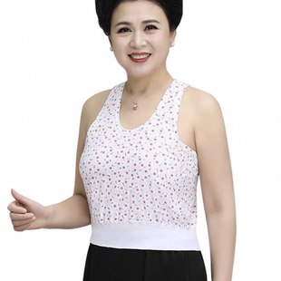 （2件装）短款中老年女跨栏背心纯棉汗衫妈妈婆婆装宽松舒适内衣