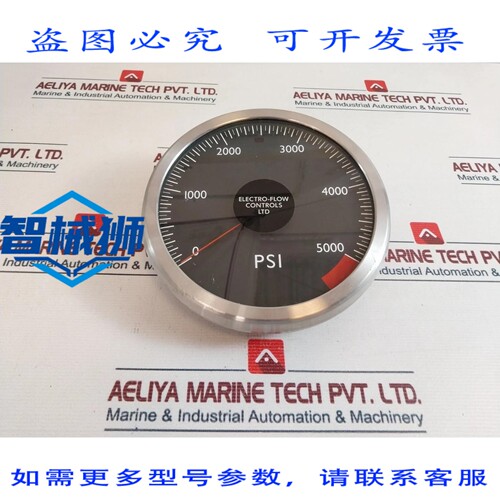 原装供应 ELECTRO-FLOW CONTROLS M25X 模拟压力表 0-5000 PSI