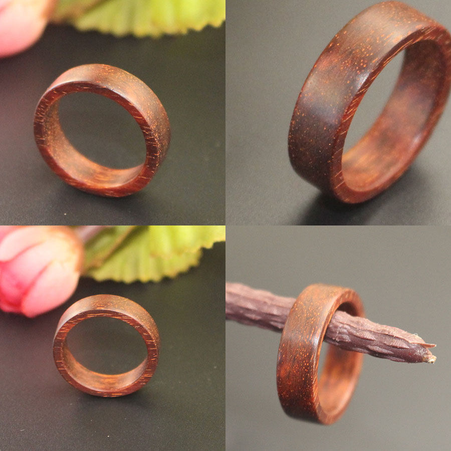 紫檀木檀木戒指实木戒指指环尾戒印度金星小叶紫檀木戒指忠之路