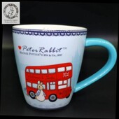 英国原单PETER加厚马克杯 彼得兔拉花拿铁咖啡杯 大口彩绘拿铁杯