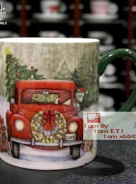 外贸精品LANG马克杯 标准美式马克彩绘 圣诞小车咖啡杯 随手杯48
