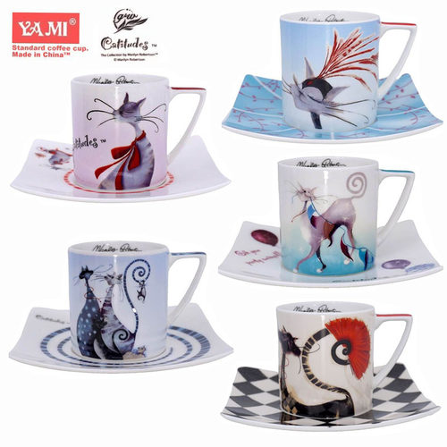 YAMI亚米咖啡杯卡林猫直身咖啡杯
