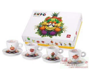 illy咖啡2015年EXPO米兰世博吉祥物典藏杯 四杯浓缩礼盒 正版现货