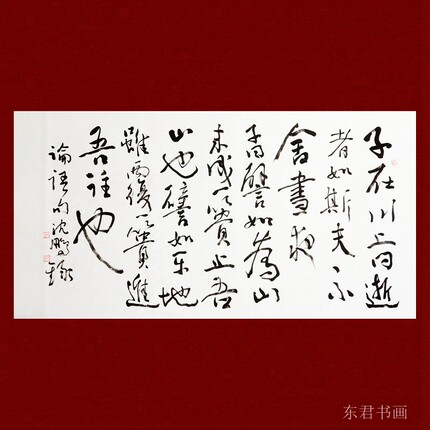 东君手写沈鹏书法四尺横幅字画书法客厅书房办公室会议室精品画