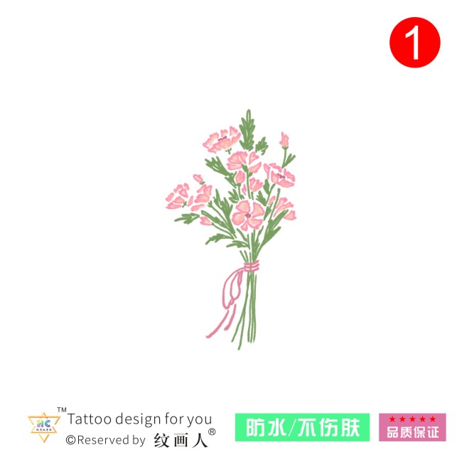 原创唯美玫瑰花纹身贴防水持久
