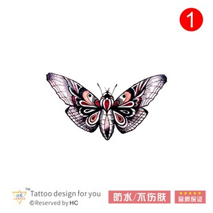 原创手绘暗黑飞蛾old school纹身贴蝴蝶港风原宿防水持久纳米男女