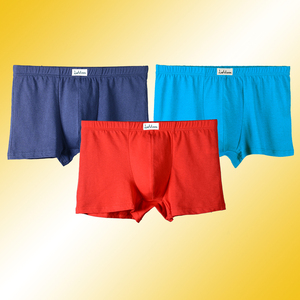 男士内裤平角纯棉中腰爸爸短裤头高腰红中老年人透气大码宽松裤衩