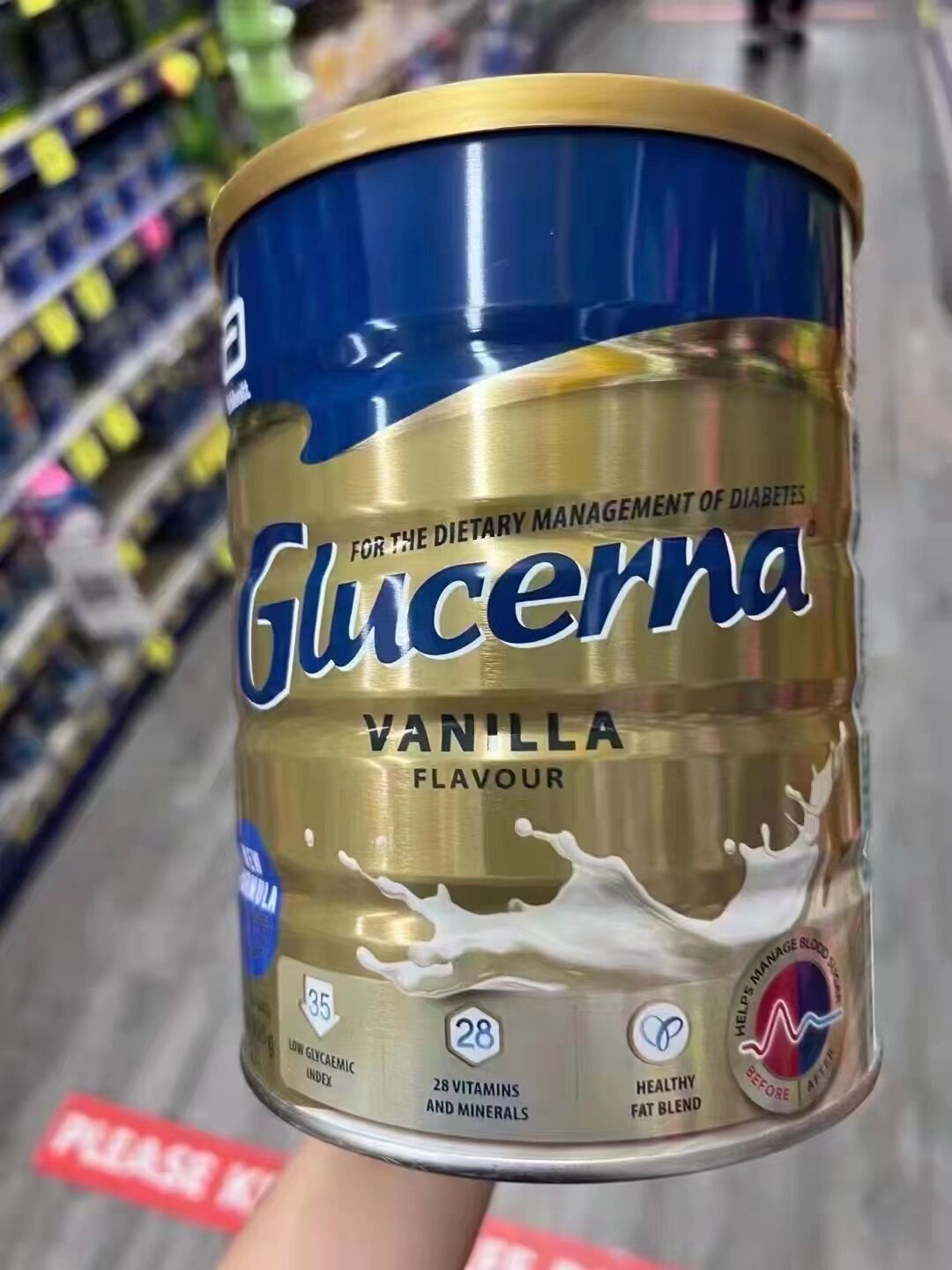 澳洲雅培glucerna怡保康糖尿无糖奶粉无蔗糖成人老年控血糖平衡