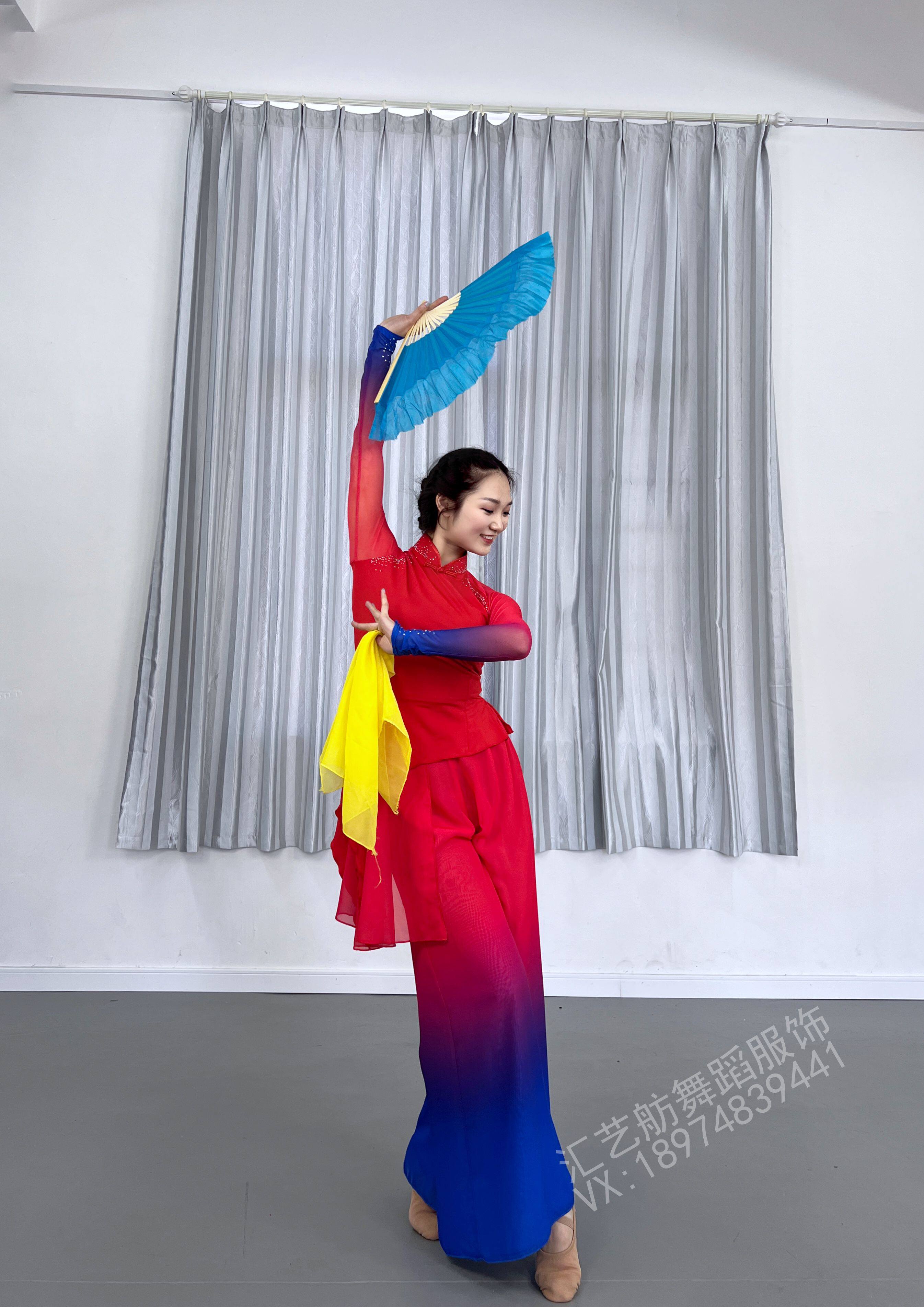 女款成人汉族秧歌舞蹈服演出服组合练习服装定做民大北舞课堂新款