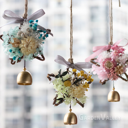 diy手工材料包藤编义工团建社区沙龙活动挂饰永生干花发光风铃