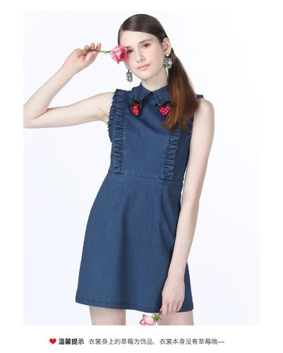 淑女屋专柜正品牛仔女连衣裙