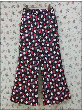 淑女屋专柜正品新安娜莉娜歌剧魅影红底女孩高腰喇叭裤SSK03