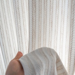 窗纱卧室纱日式 稻穗纱亦布亦纱条纹不透人麻条纱帘阳台亚麻遮光厚