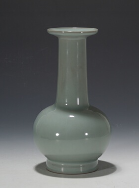 柴烧 天球瓶 刘梁锋老师手作  龙泉青瓷花器花道花瓶家居