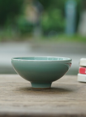 官制粉青敞口盏  南窑笔记 青瓷 茶道器 杯子 水杯 茶具