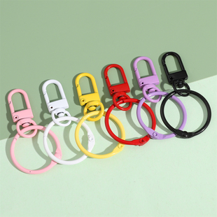 10个彩色旋转龙虾扣门扣书圈圈环挂扣diy钥匙扣箱包车挂装 饰钩扣