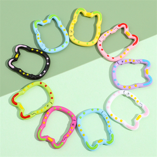 可爱卡通滴油猫咪扣钥匙圈弹簧扣猫扣DIY钥匙扣配件包包装饰挂扣