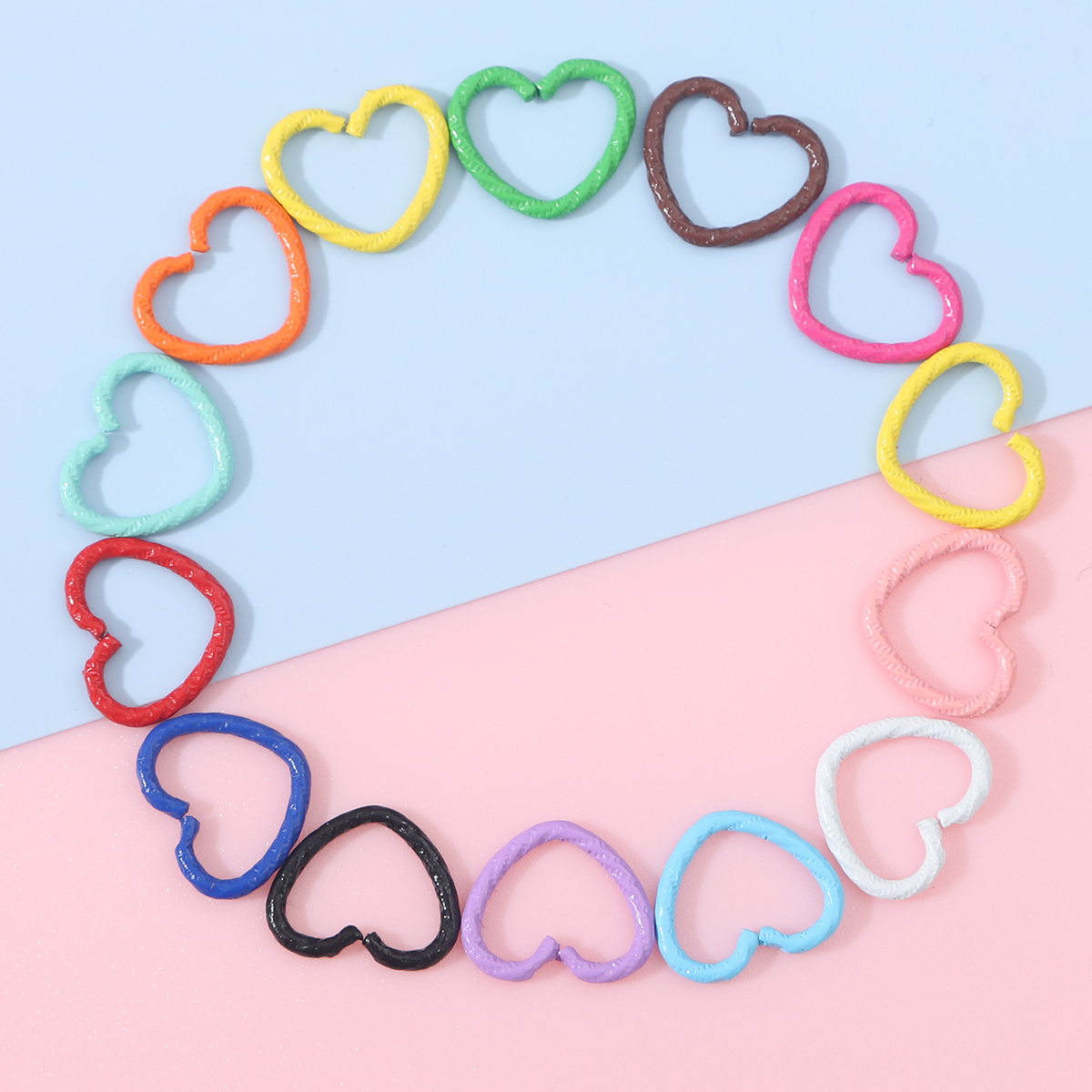 DIY开口圈爱心压花扣钥匙扣配件