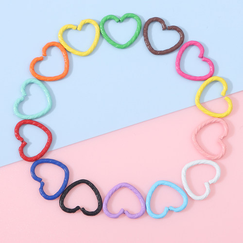 DIY开口圈爱心压花扣钥匙扣配件