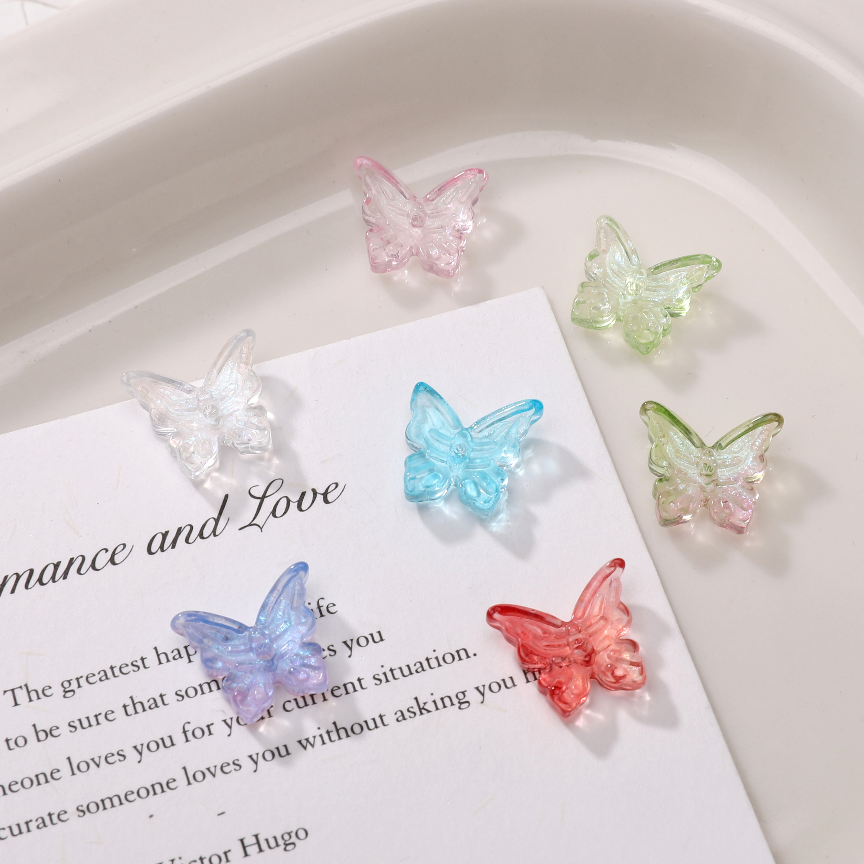 14×12mm透明立体玻璃凤尾蝴蝶